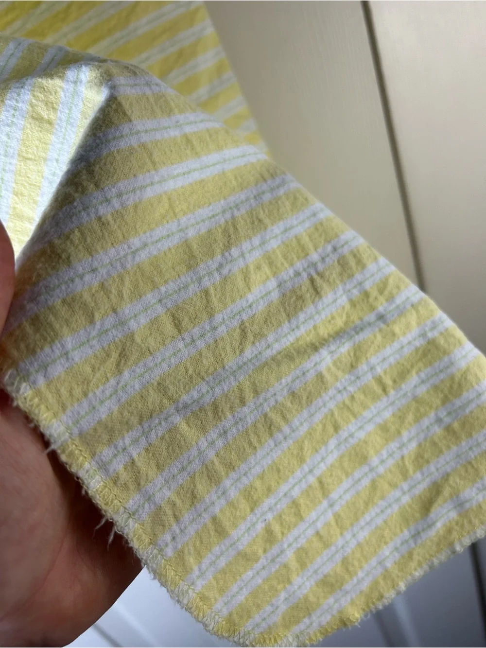 Carter's Yellow Green White Stripes Baby Receiving Blanket Flannel Thin Cotton